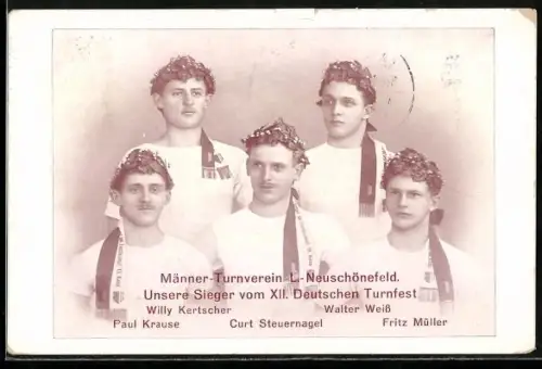 AK Leipzig, Neuschönefeld, Sieger des XII. Deutschen Turnfests