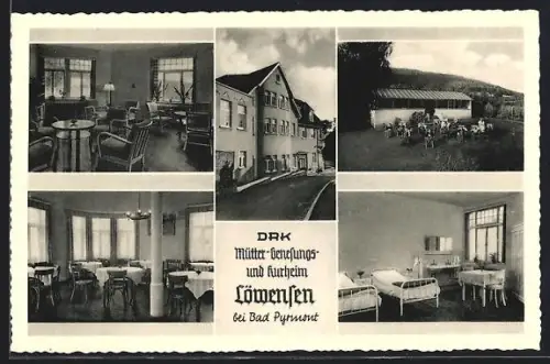 AK Löwensen bei Bad Pyrmont, DRK Mütter-Genesungs- und Kurheim, Innenansichten, Garten
