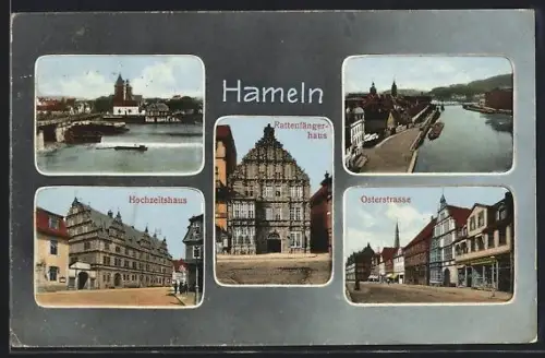 AK Hameln, Rattenfängerhaus, Hochzeitshaus, Osterstrasse