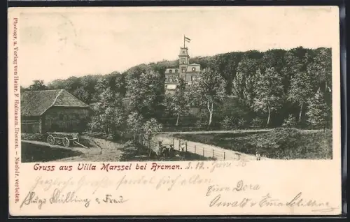 AK Bremen, Gruss aus Villa Marssel