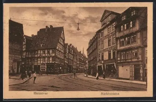 AK Hannover, Marktstrasse, Fachwerkhäuser, Kaufhaus