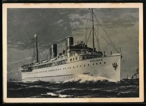 Künstler-AK Dampfer Roland, Passagierschiff vom Norddeutscher Lloyd Bremen