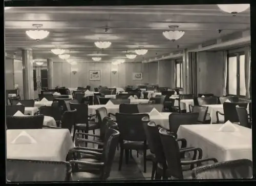 AK FDGB-Urlauberschiff MS Völkerfreundschaft, Speiseraum