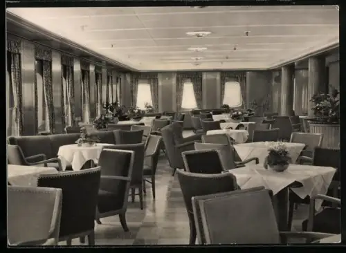 AK FDGB-Urlauberschiff MS Völkerfreundschaft, Verandacafe