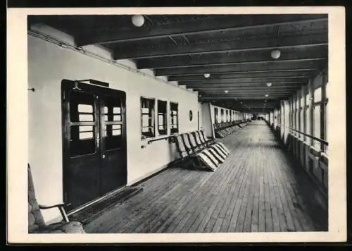 AK Express-Dampfer Europa, Promenadendeck, Norddeutscher Lloyd Bremen, Passagierschiff