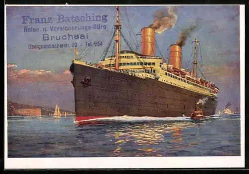 Künstler-AK Dampfer Columbus des Norddeutschen Lloyd Bremen, Passagierschiff