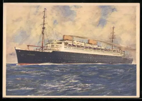 AK Dampfer Europa des Norddeutscher Lloyd Bremen in Fahrt, Passagierschiff