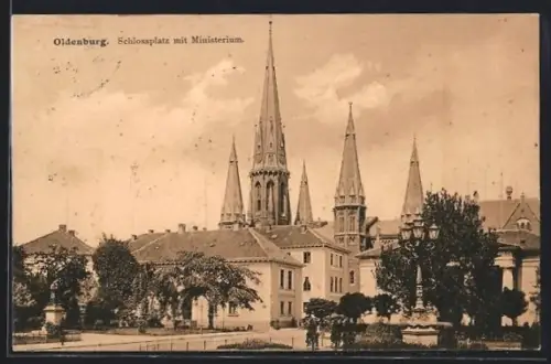 AK Oldenburg, Schlossplatz mit Ministerium