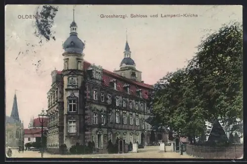 AK Oldenburg, Grossherzogl. Schloss, Lamperti-Kirche