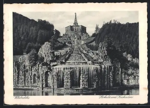 AK Kassel, Wilhelmshöhe, Herkules und Kaskaden