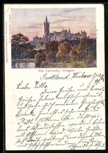 Künstler-AK Glasgow, The University