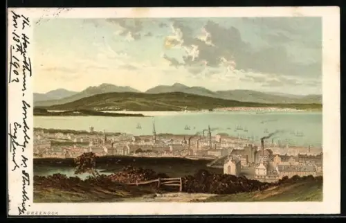 Künstler-AK Greenock, General View