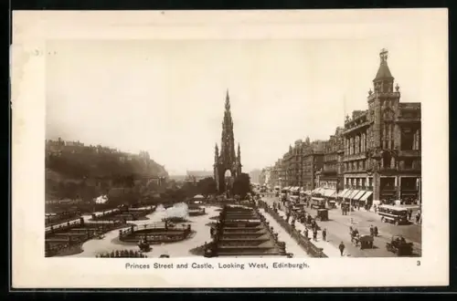 AK Edinburgh, Princes Street and Castle, Looking West