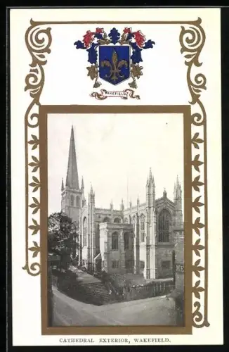 AK Wakefield, Cathedral Exterior with Coat of Arms