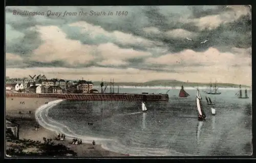 AK Bridlington, Quay from the South in 1840