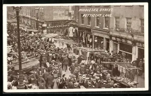 AK London, Middlesex Street, Petticoat Lane, Jüd. Ghetto