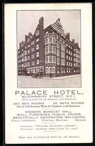 AK London, Palace Hotel, Bloomsbury Street