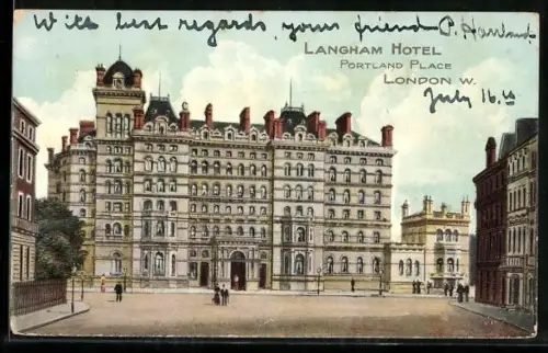 Künstler-AK London, Langham Hotel, Portland Place