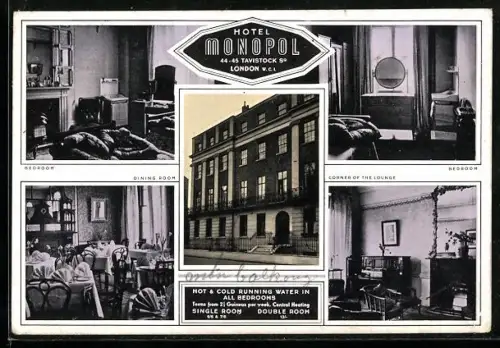 AK London, Hotel Monopol, Tavidstock Square 44-45, Bedroom, Dining Room