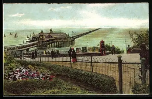 AK Southend, Pier from Gardens