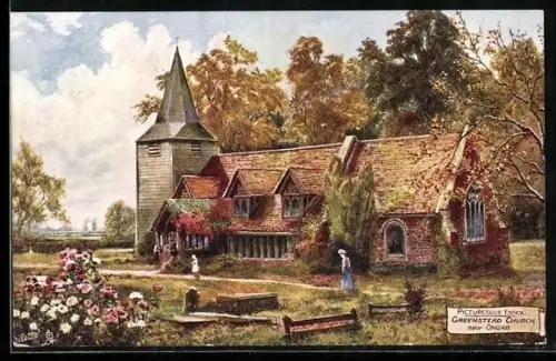 Künstler-AK Ongar, Greenstead Church