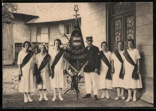 AK Plobsheim, Inauguration du Drapeau de la ciété de Musique Le Progrès 1926