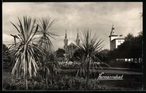 AK Hermannsbad, Panorama with church