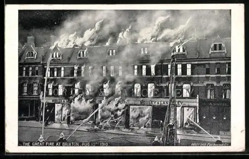 AK Brixton, The Great Fire 1910