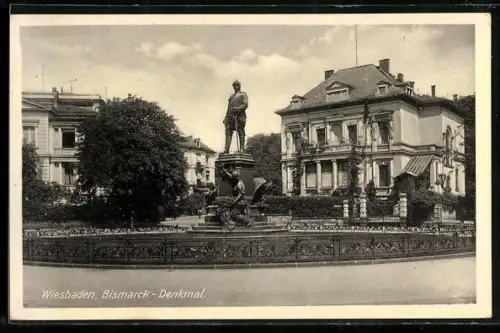 AK Wiesbaden, Bismarck-Denkmal