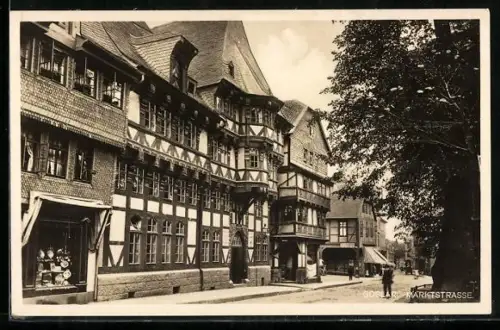 AK Goslar, Marktstrasse, Fachwerkhäuser