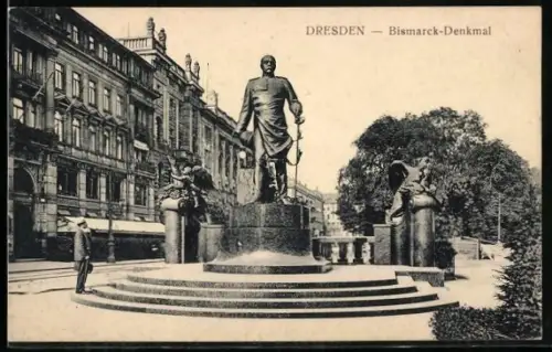 AK Dresden, Bismarck-Denkmal