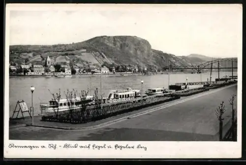 AK Remagen a. Rh., Rhein mit Erpel und Erpeler Ley