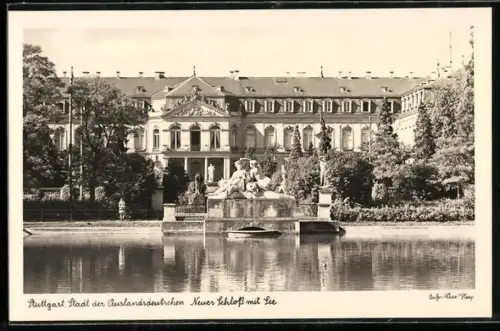 AK Stuttgart, Neues Schloss mit See