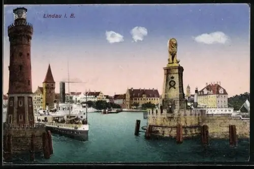 AK Lindau i. B., Hafen, Leuchtturm