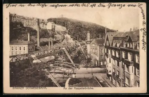 AK Barmen, Schwebebahn, Haspelerbrücke