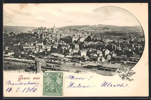 AK Siegen, Ortsansicht mit Bahnhof