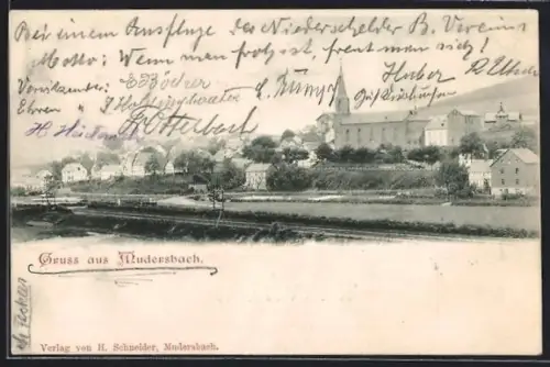 AK Mudersbach, Ortsansicht mit Kirche