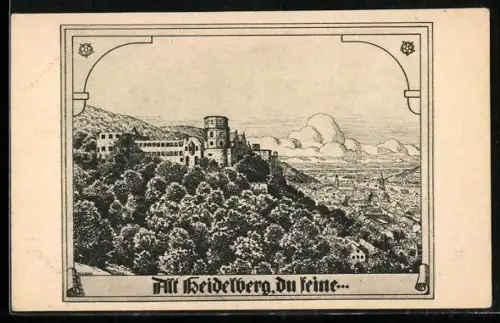 Künstler-AK Heidelberg, Heidelberger Schloss