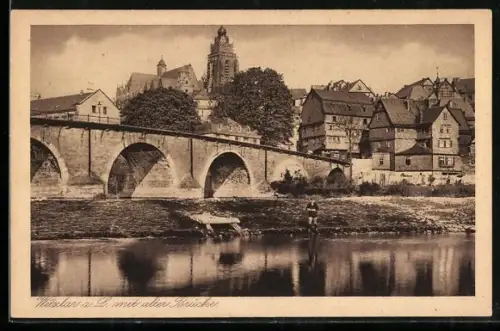 AK Wetzlar a. L., Alte Brücke, Stadtkirche