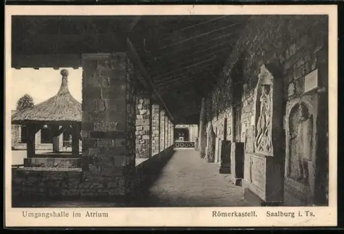 AK Saalburg i. Ts., Römerkastell, Umgangshalle im Atrium