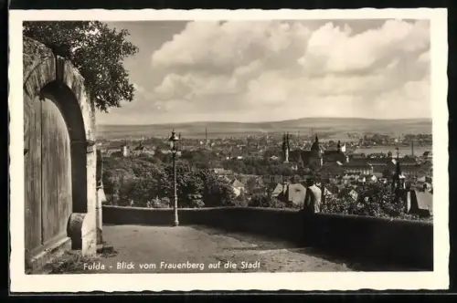 AK Fulda, Blick vom Frauenberg auf die Stadt