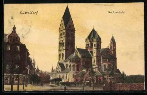 AK Düsseldorf, Partie an der Rochuskirche