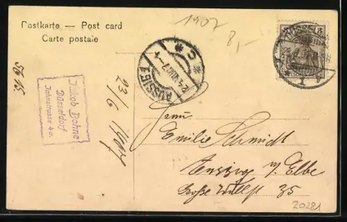 AK Düsseldorf, Partie an der Rochuskirche