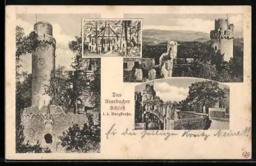 AK Auerbach /Bergstrasse, Auerbacher Schloss, Restaurant mit Gartenlokal