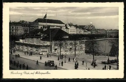 AK Hamburg-Neustadt, Cafe Alsterpavillon mit Strassenpartie