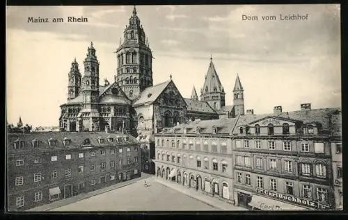 AK Mainz, Dom vom Leichhof aus