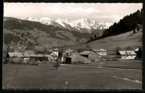 AK Ettensberg bei Blaichach, Ortspartie mit Iseler, Ponten, Geishorn, Rauhorn und Kugelhorn