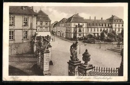 AK Fulda, Gasthaus Zum Kurfürsten, Blick in die Friedrichstrasse
