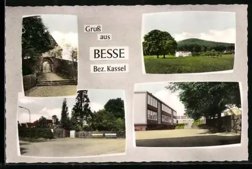 AK Besse /Bez. Kassel, Strassenpartie, Tor, Ortspartie