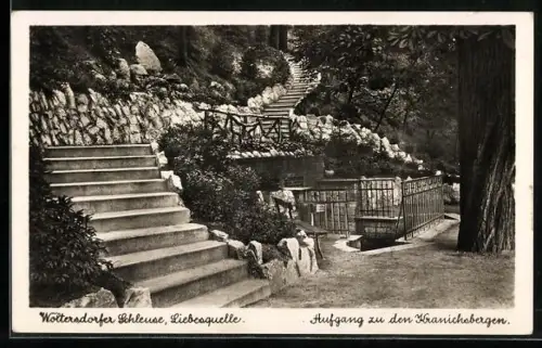 AK Woltersdorfer Schleuse, Liebesquelle, Aufgang zu den Kranichsbergen